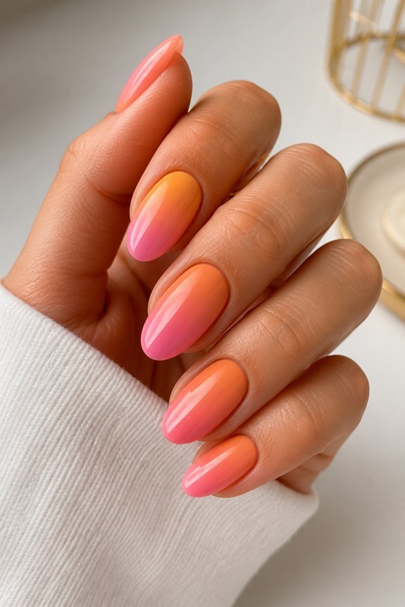 sunset ombr nail design
