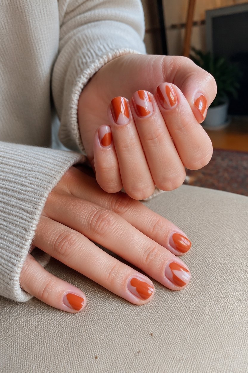 terracotta nails with contrast