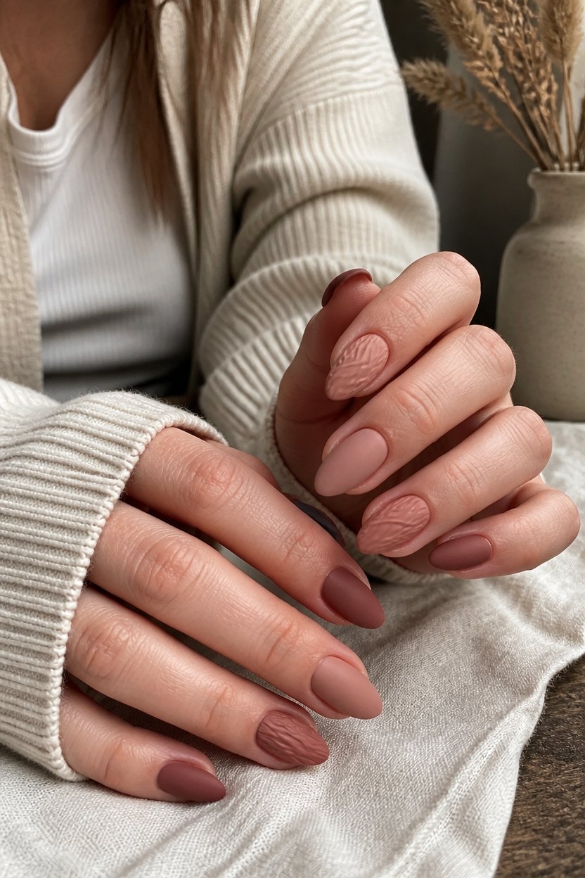 textured matte fall nails
