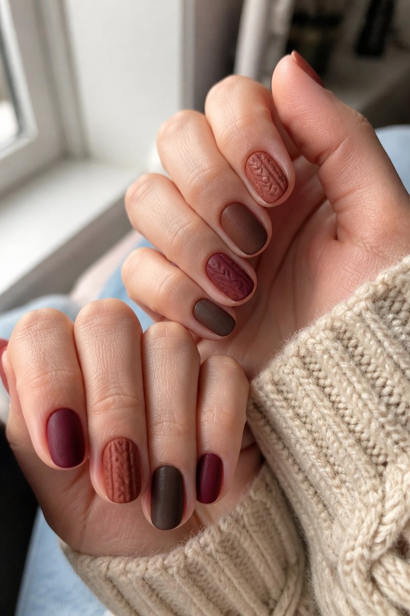 textured velvet nail designs