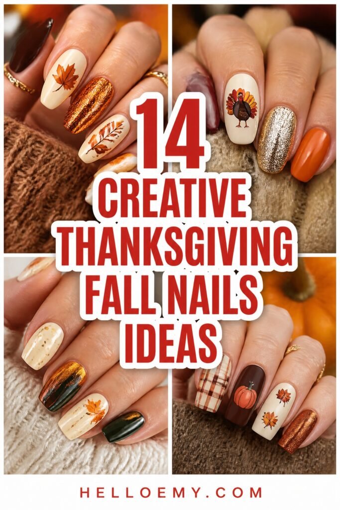 thanksgiving inspired fall nail designs