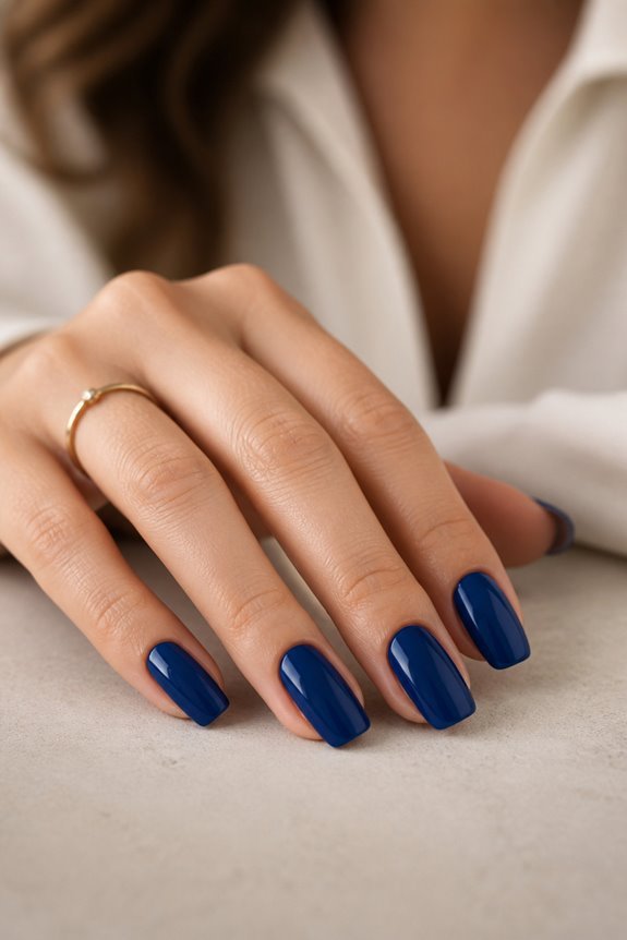 timeless ocean blue manicure