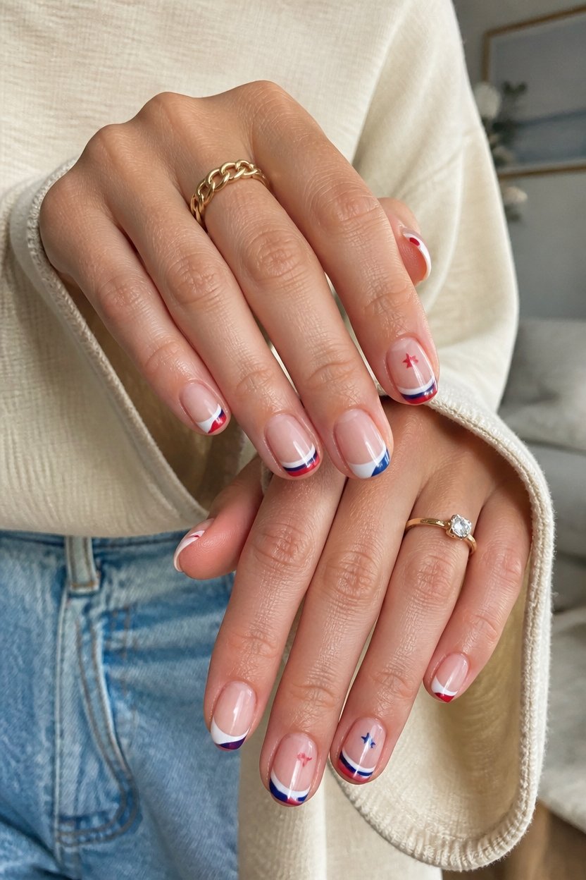 timeless patriotic manicure design