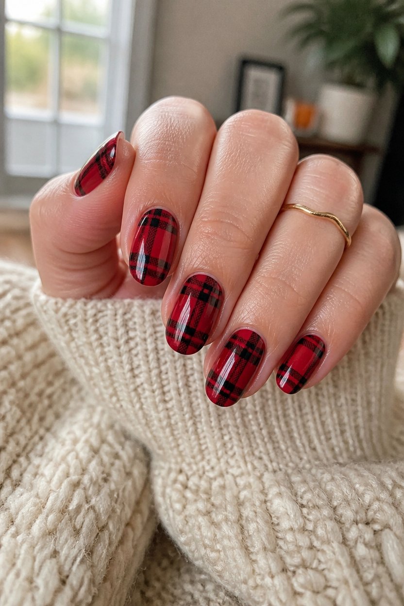 timeless red black plaid
