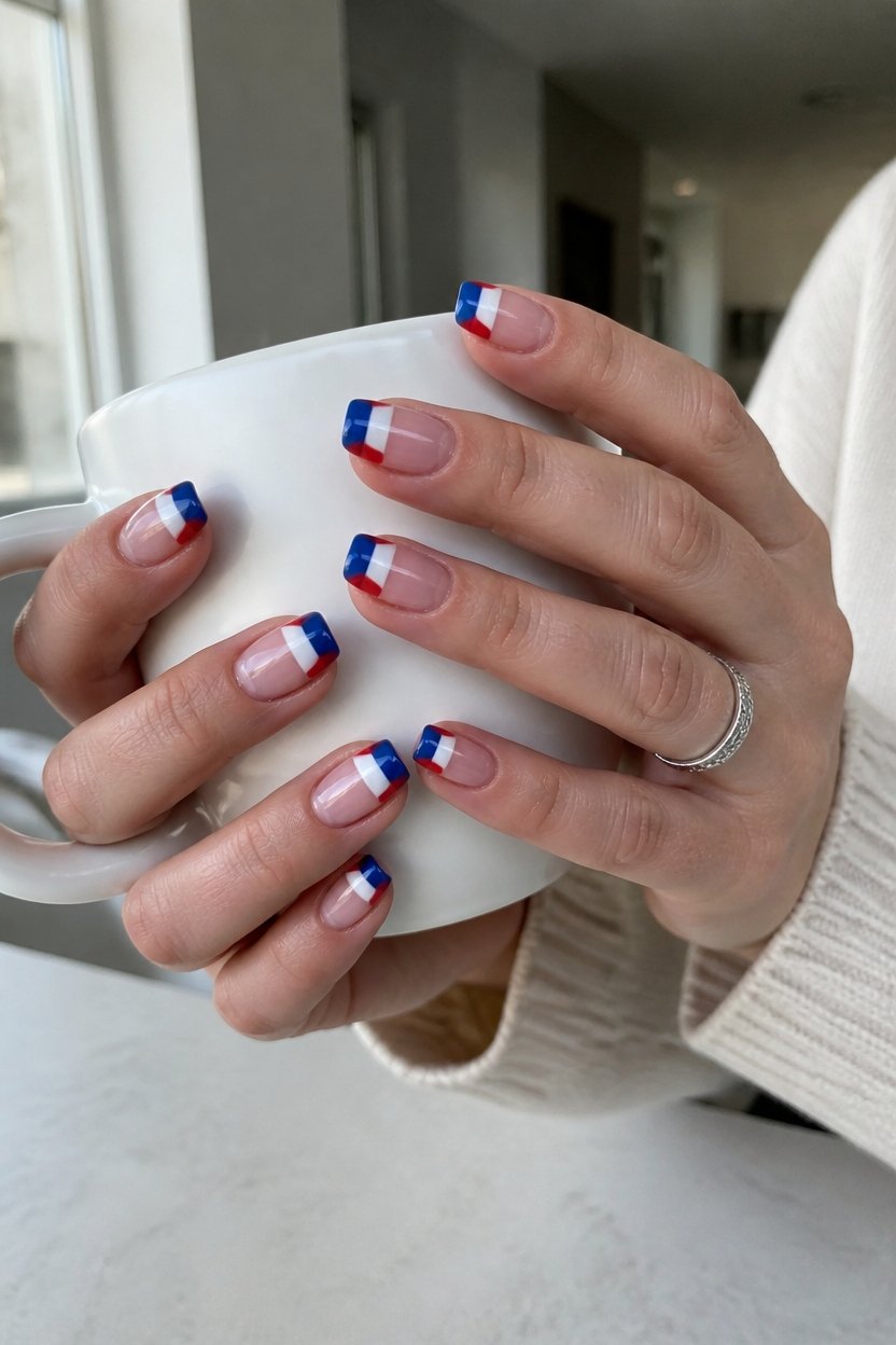 tri color ombre nail design