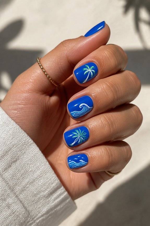 tropical short nail designs