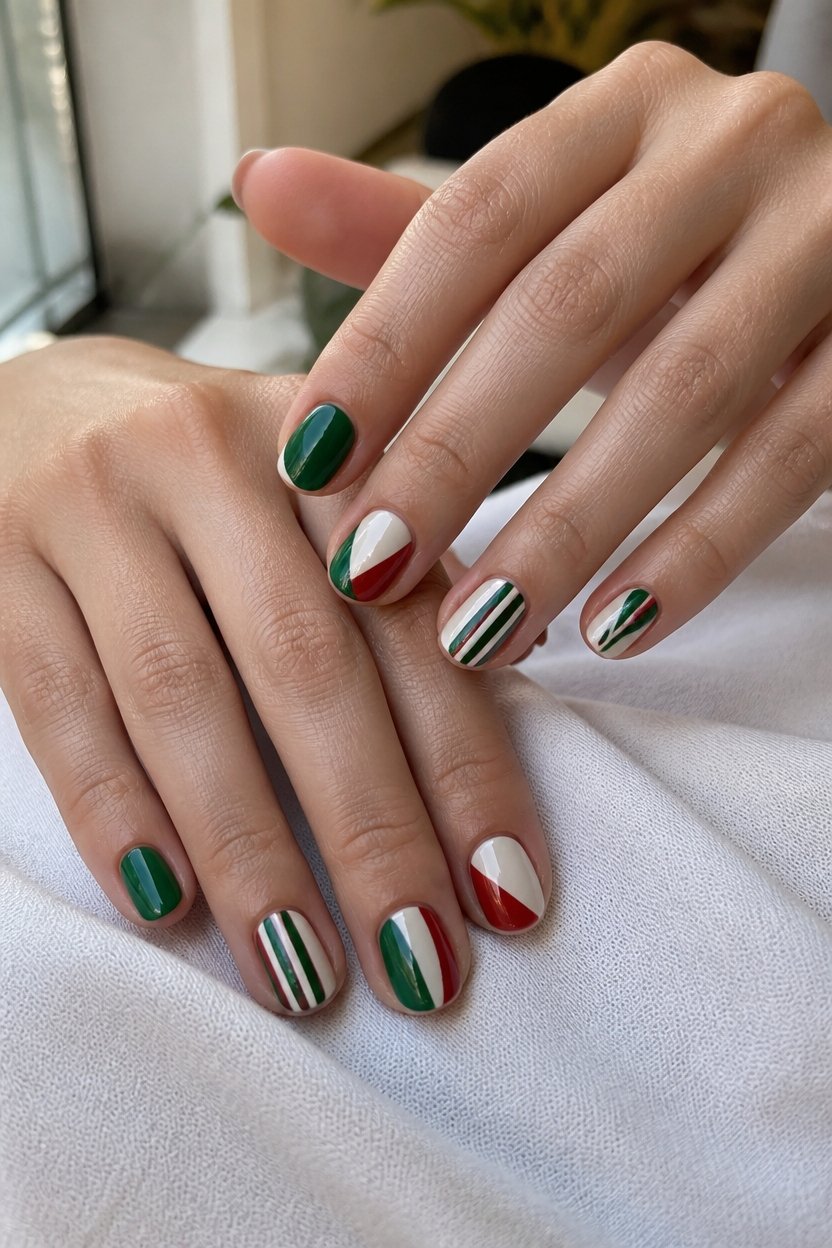 two color team spirit manicure