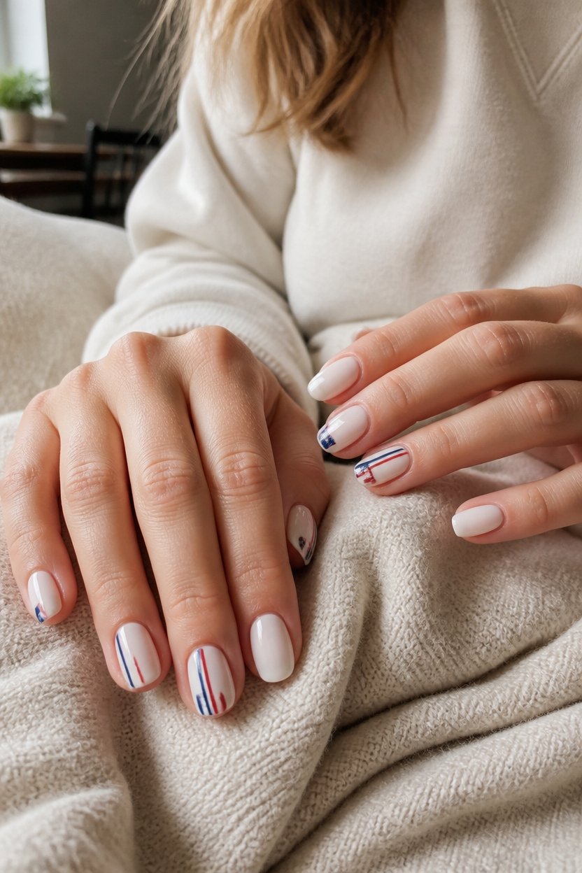 understated patriotic nail art