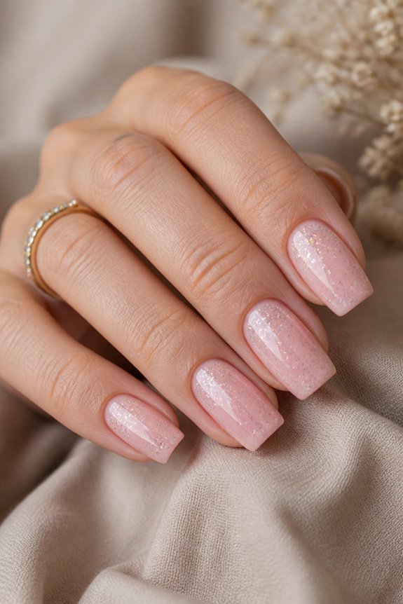 understated pink glitter elegance