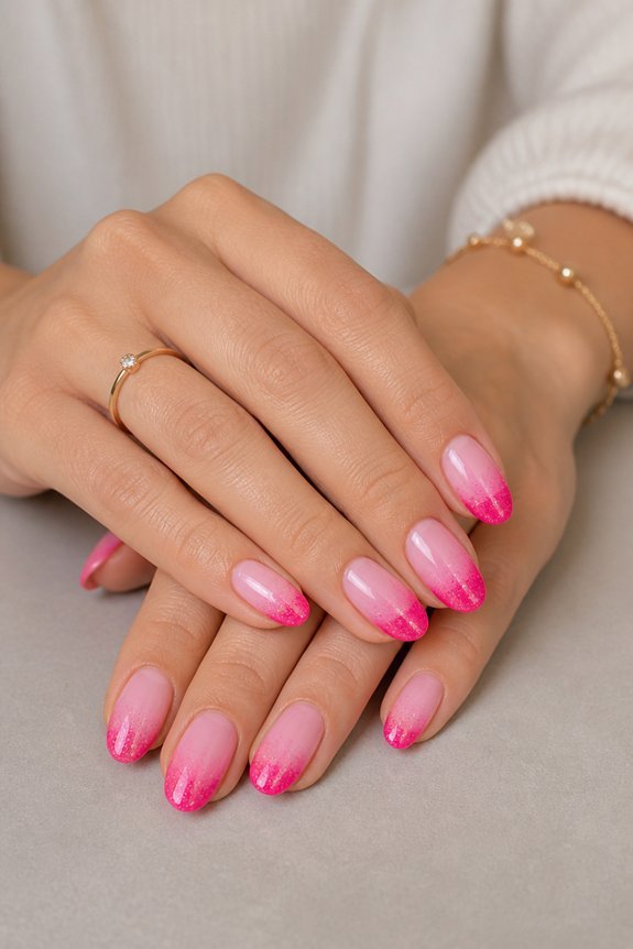 vibrant hot pink ombre