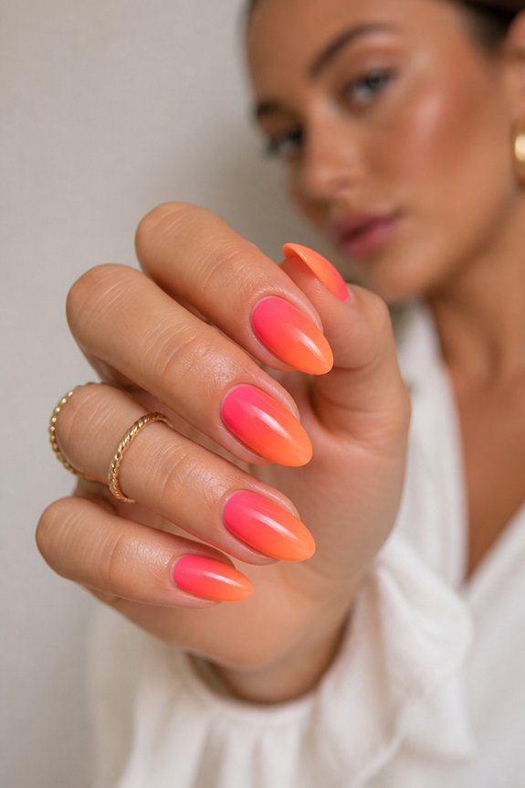 vibrant neon orange pink designs