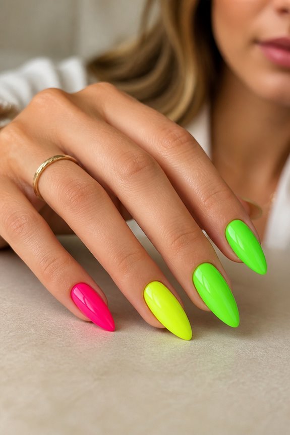 vibrant neon summer nails