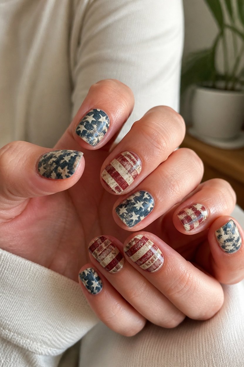 vintage distressed flag nails