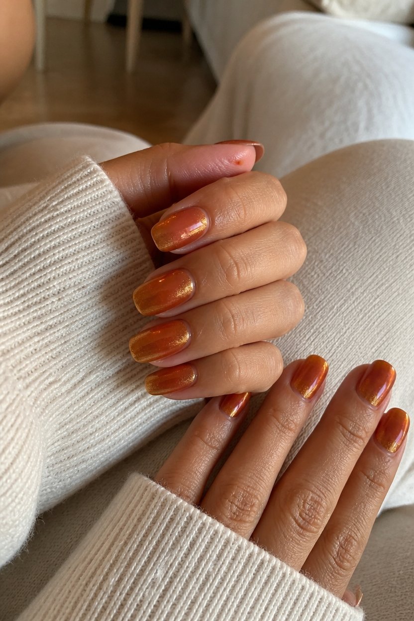 warm autumn nail design