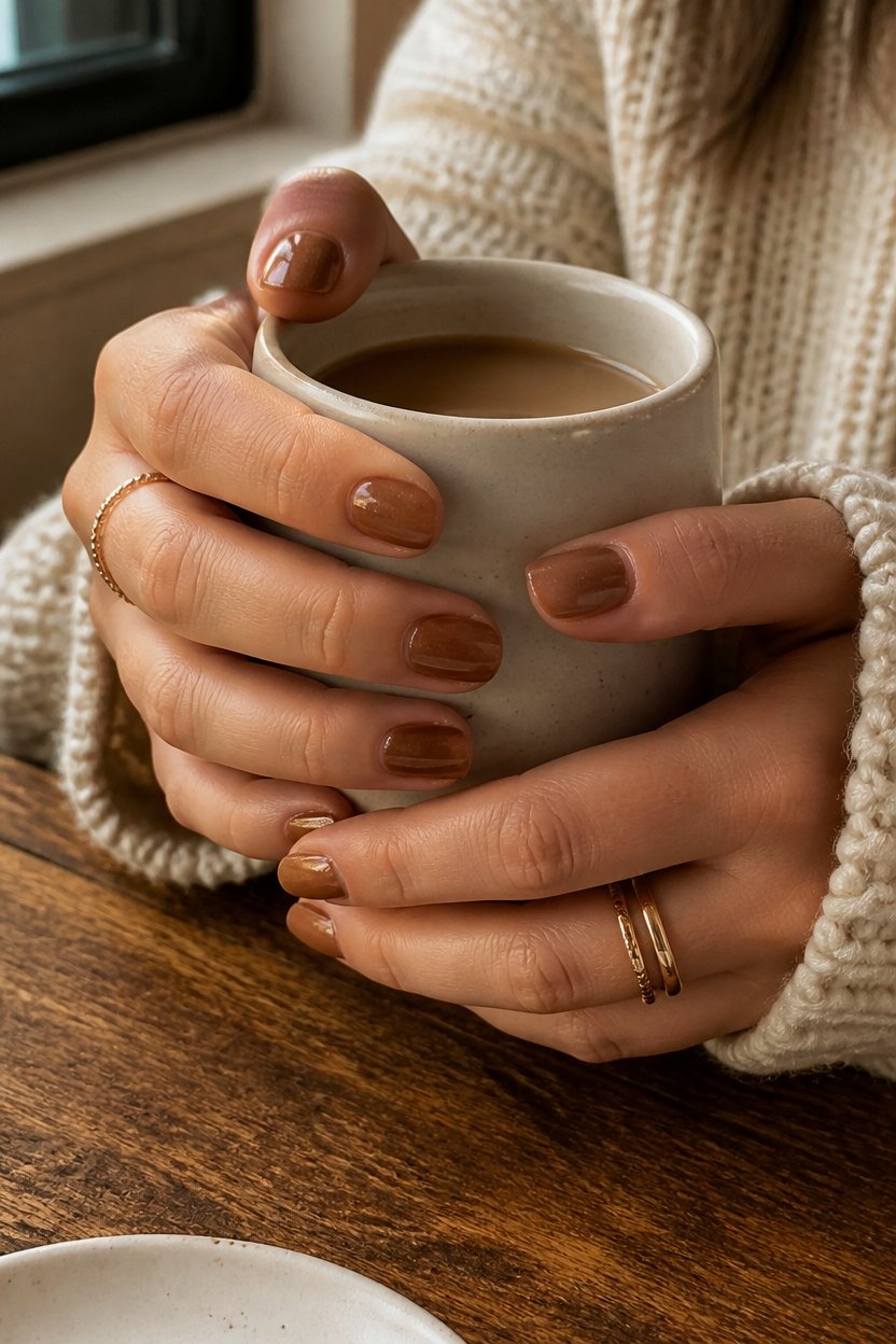 warm caramel with gold