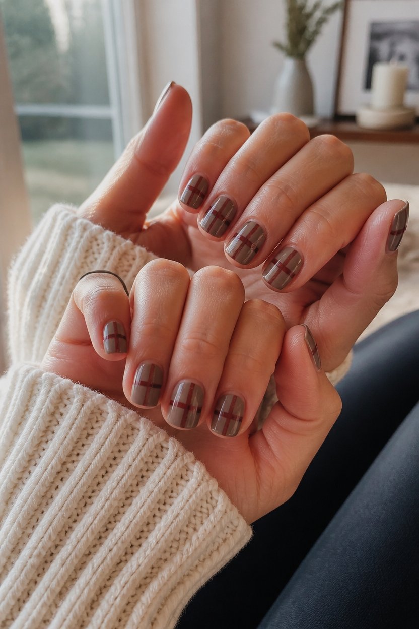 warm taupe flannel nails