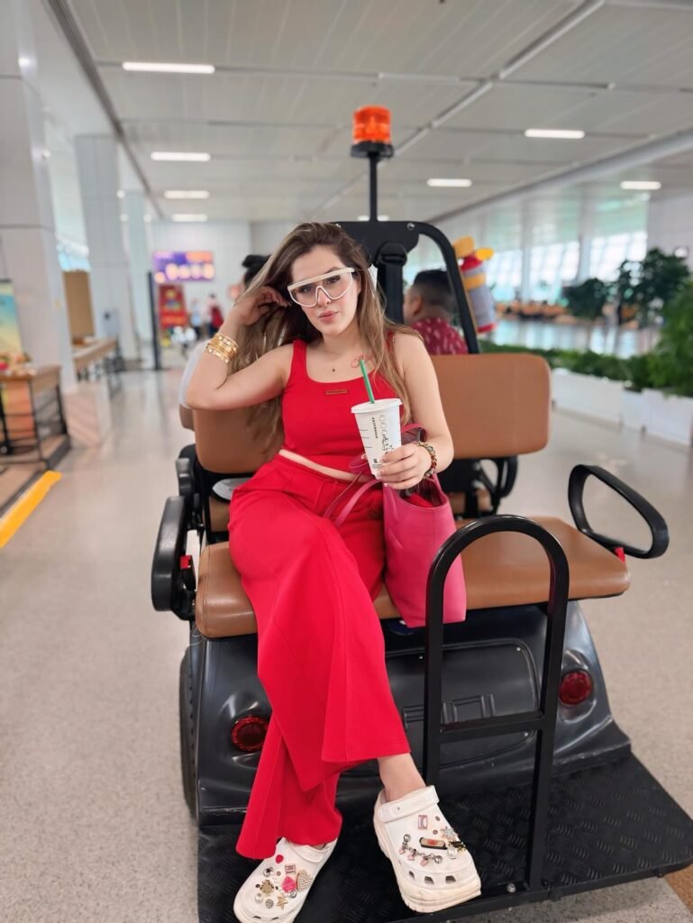 Bright Red Co-ord With Foam Clogs