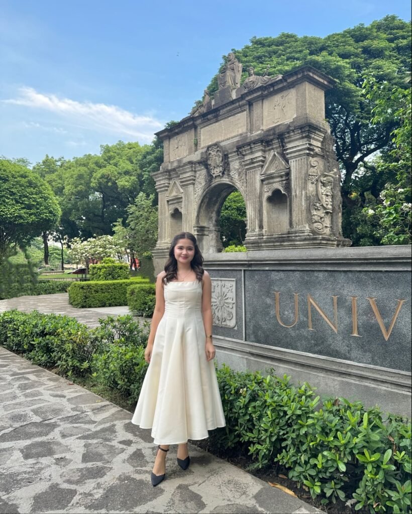 Cream Fit-and-Flare Midi With Black Pointed Flats