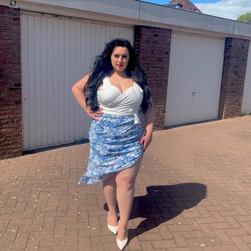Create a Wrap-Dress Effect With a White Top and Printed Skirt