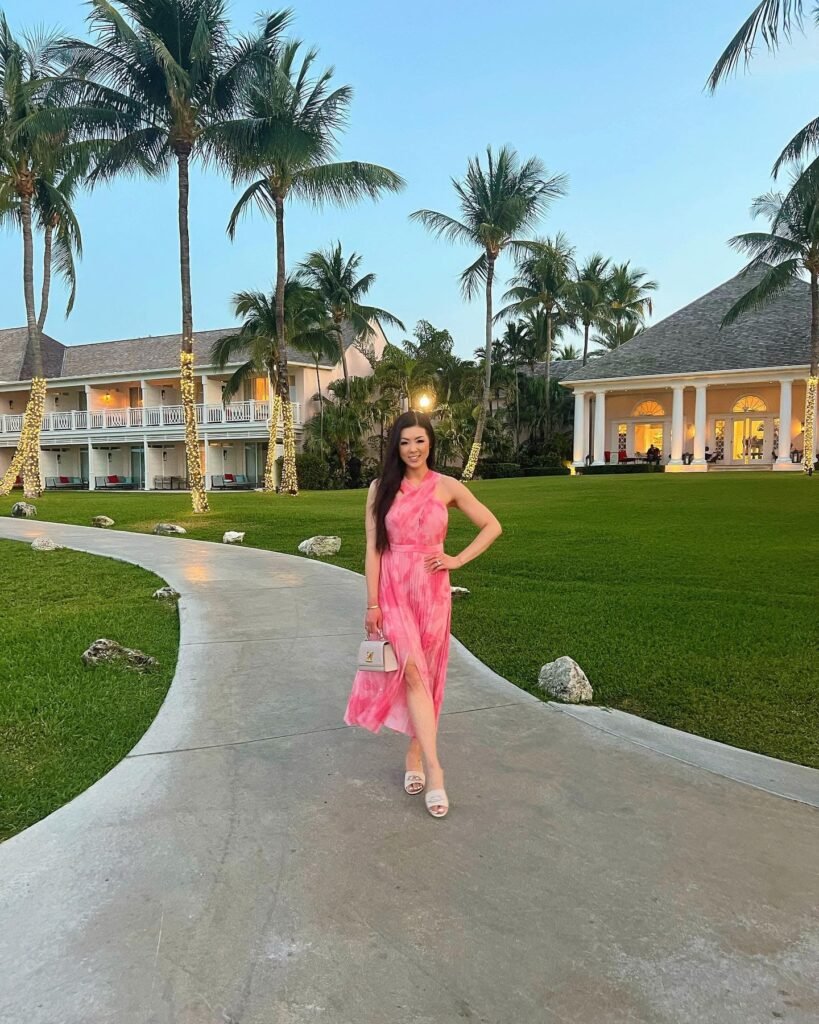 Dress Up for a Resort Evening in a Pink Halter Midi Dress