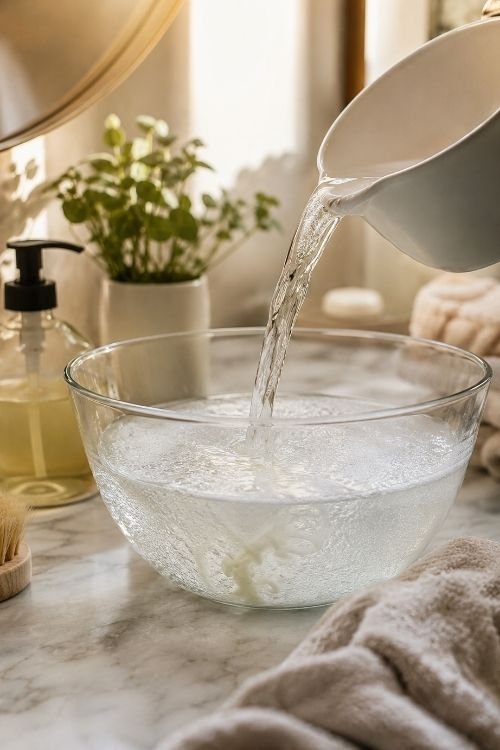 Fill a Bowl With Warm Water and Soap