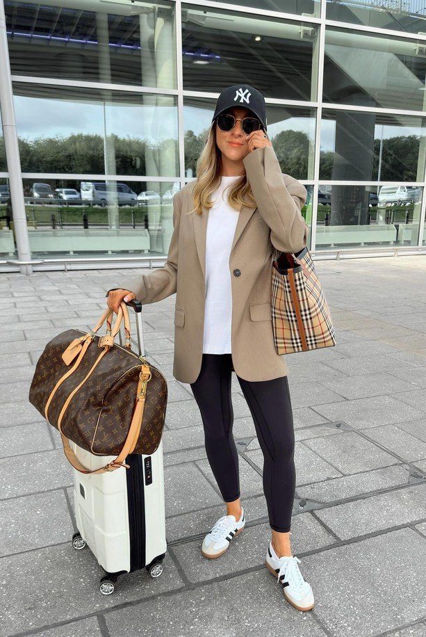 Oversized Blazer Over Leggings and a White Tee