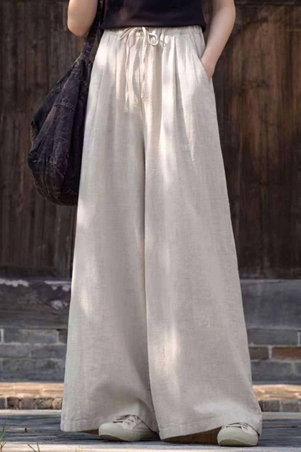 Wide Leg Linen Trousers
