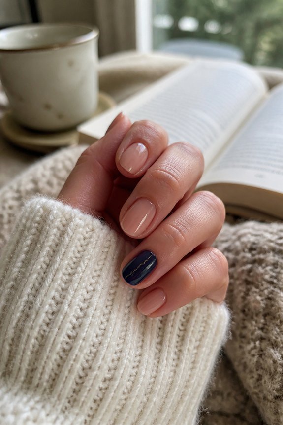 accent nails with texture