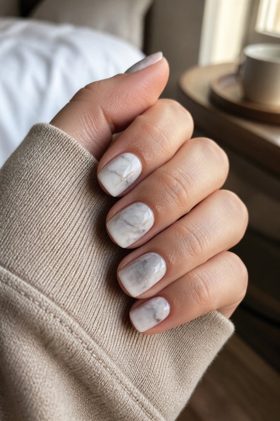 artistic marble gel nails