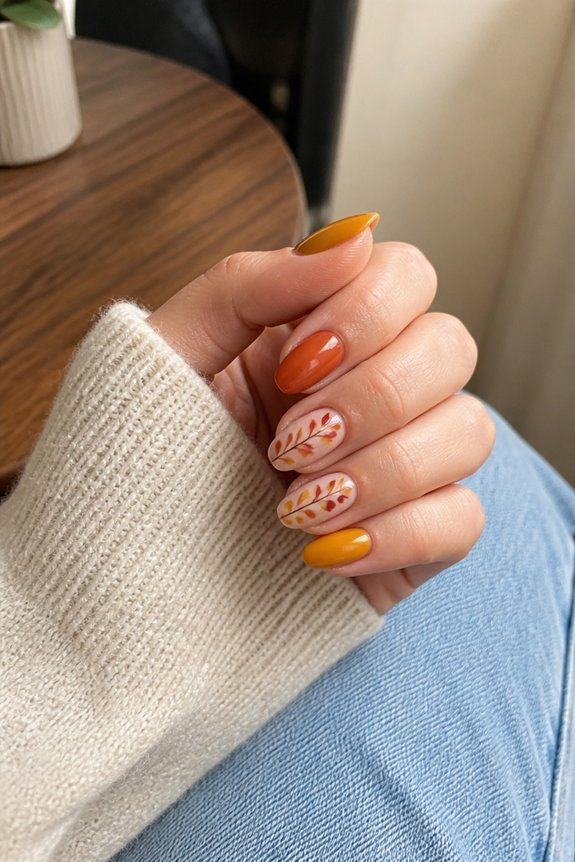 autumn inspired nail design