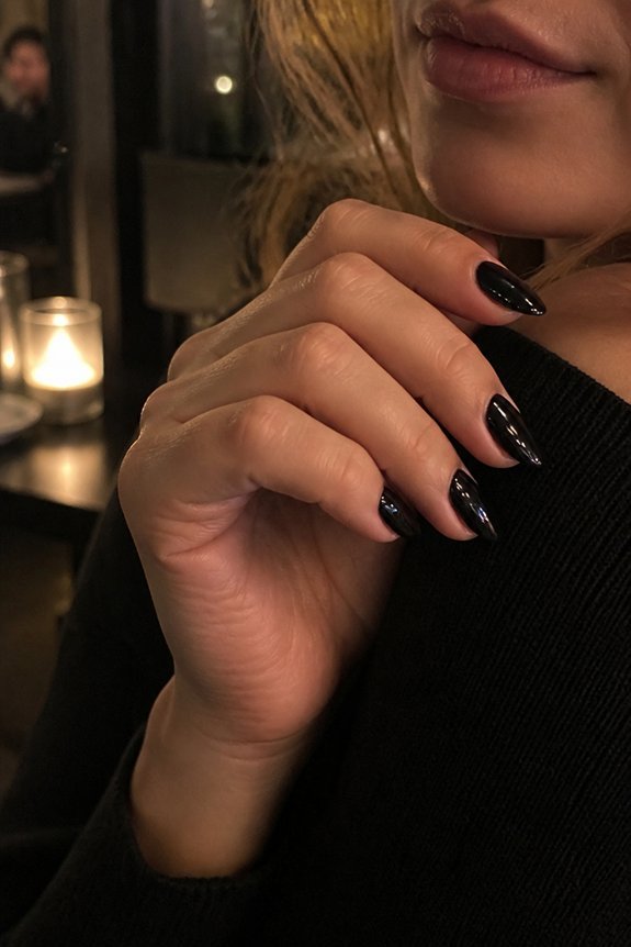 bold black gel manicure