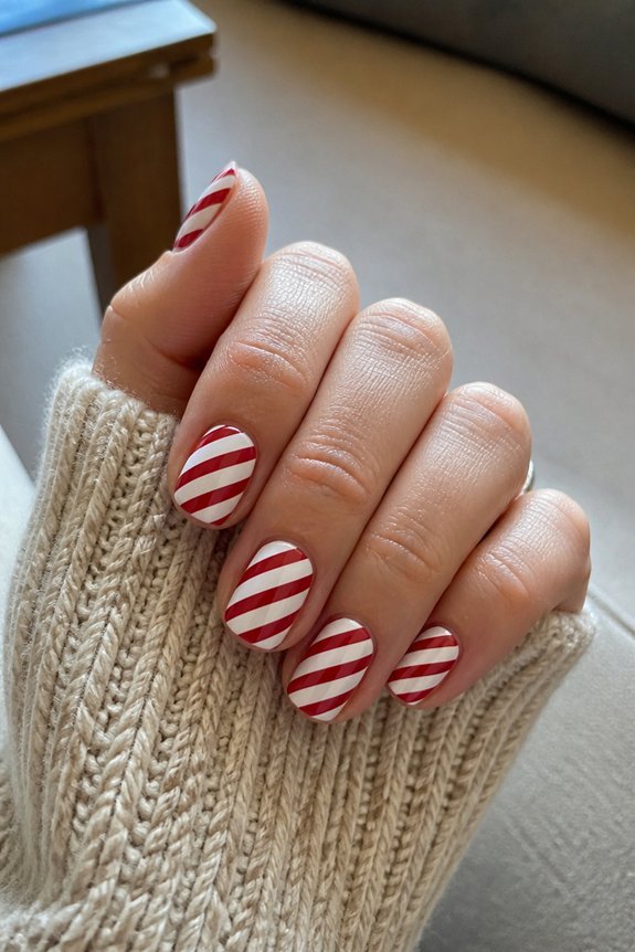 candy cane nail design
