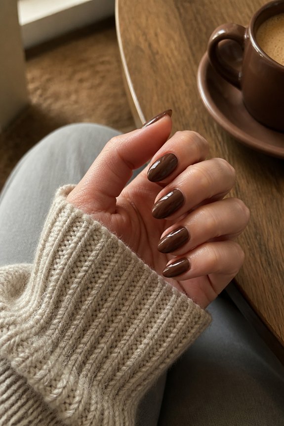 chocolate brown nail trends
