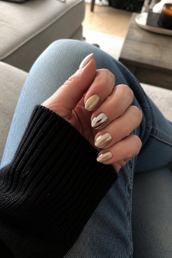chrome metallic nail designs