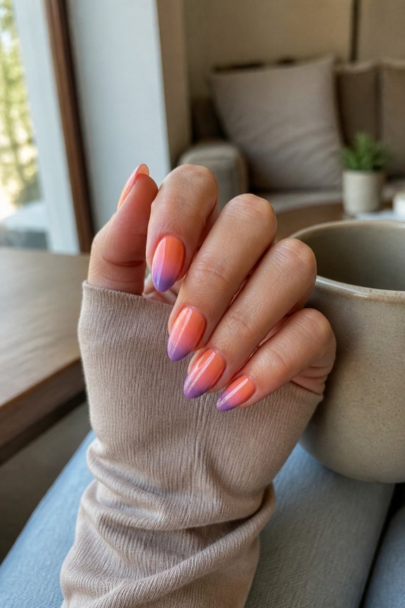 colorful gradient nail design