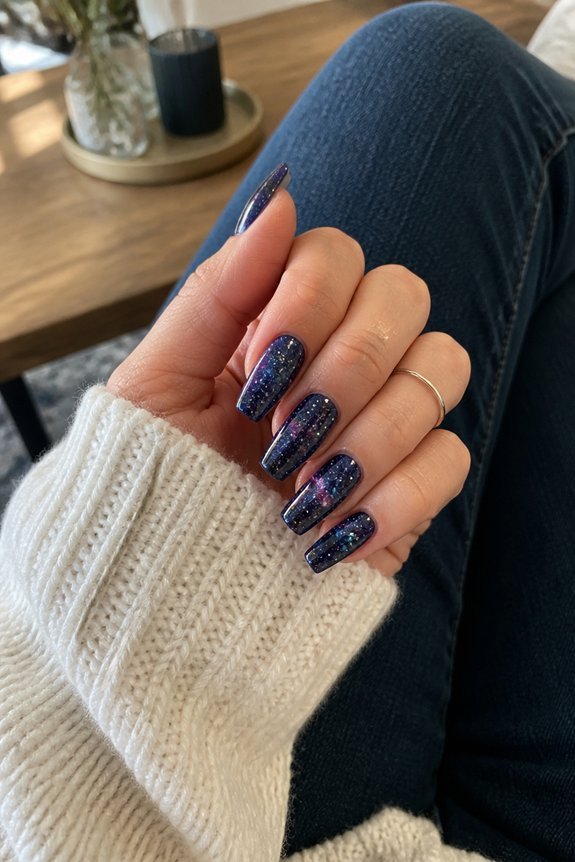 cosmic dot nail design
