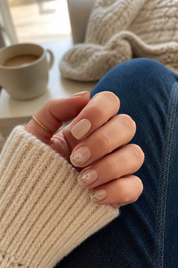 delicate floral nail accents