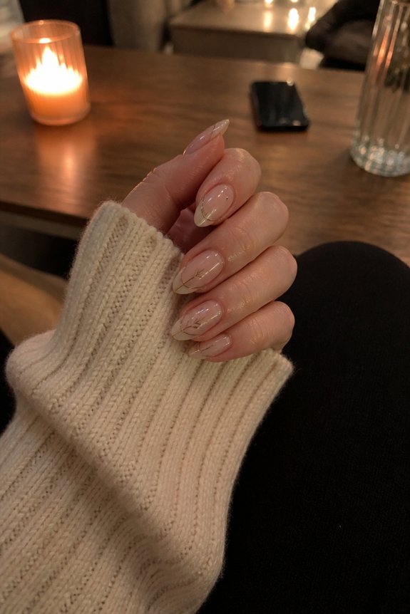 delicate line art nails
