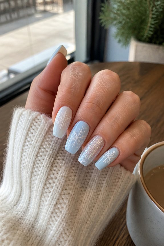 delicate winter nail art