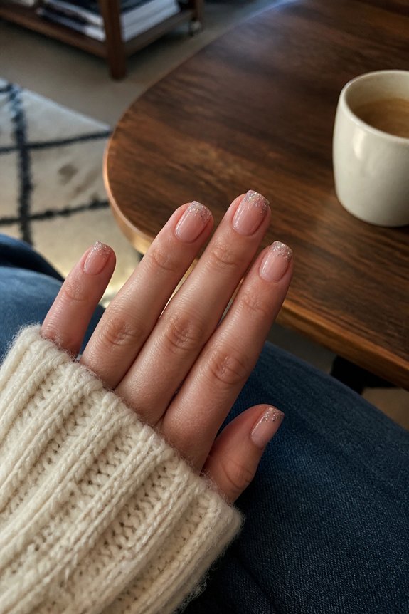 elegant fine glitter tips