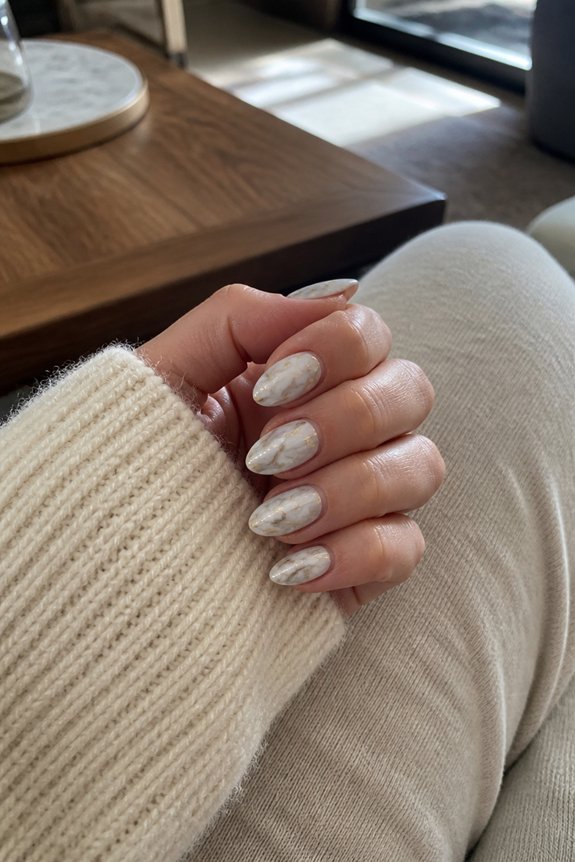 elegant marble gel nails