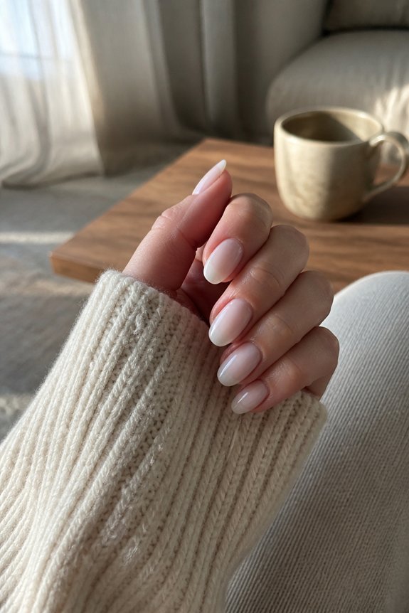 elegant milky white nails