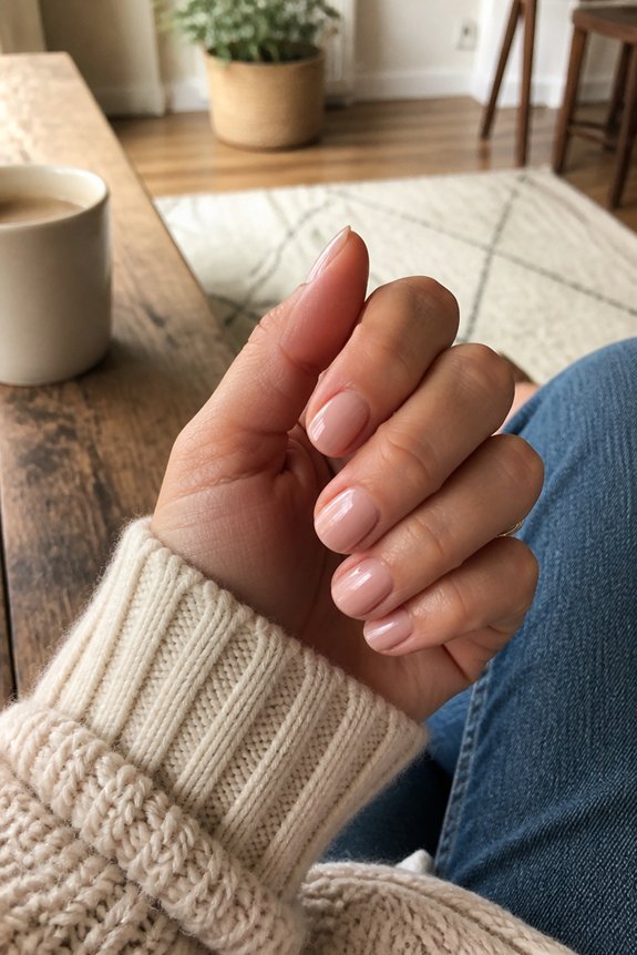 elegant minimalist nude nails