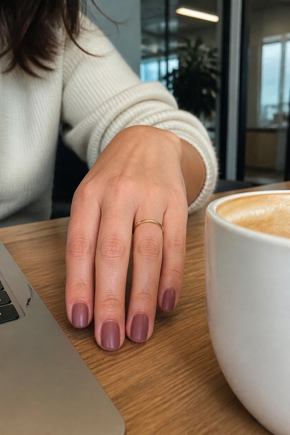 elegant muted mauve nails