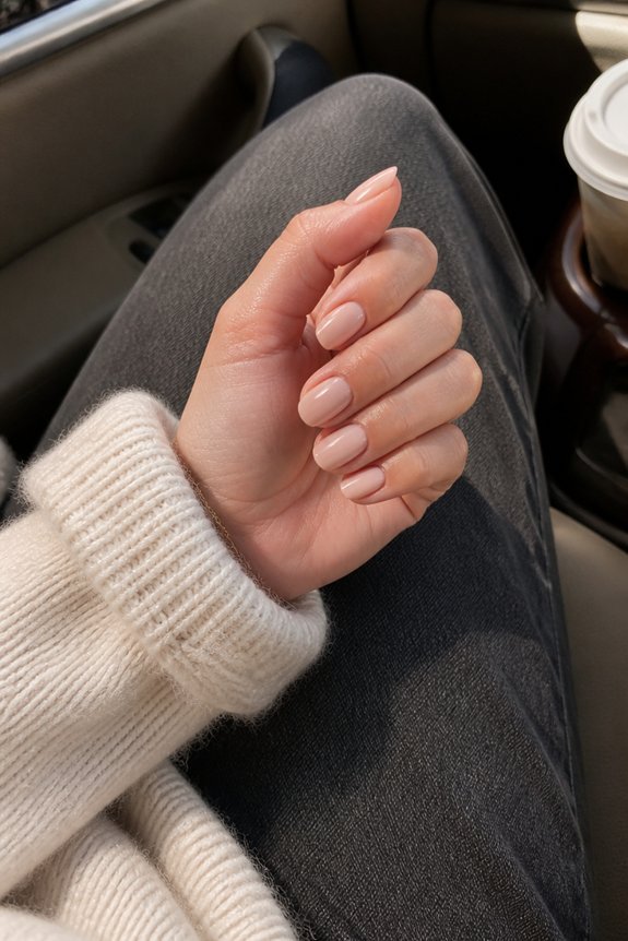 elegant nude gel nails