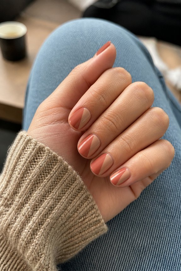 elegant two tone nail design