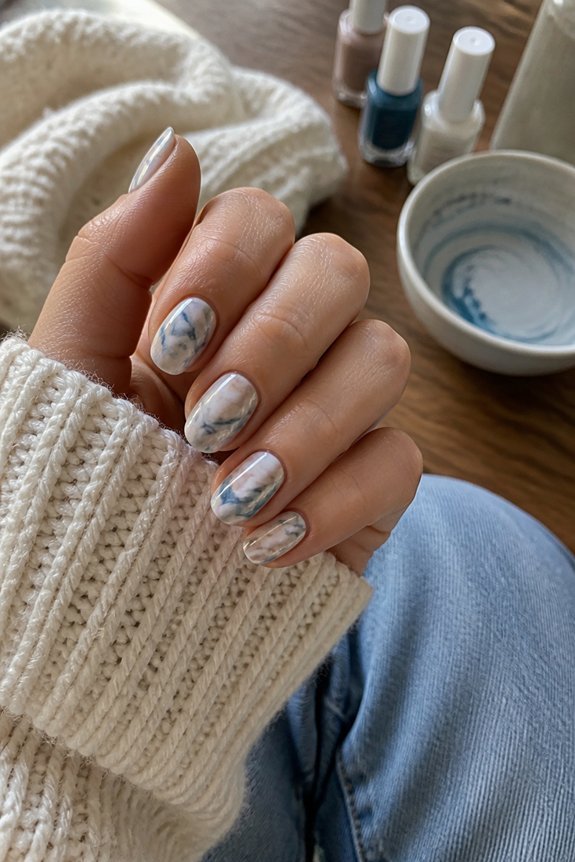 fluid marble nail artistry
