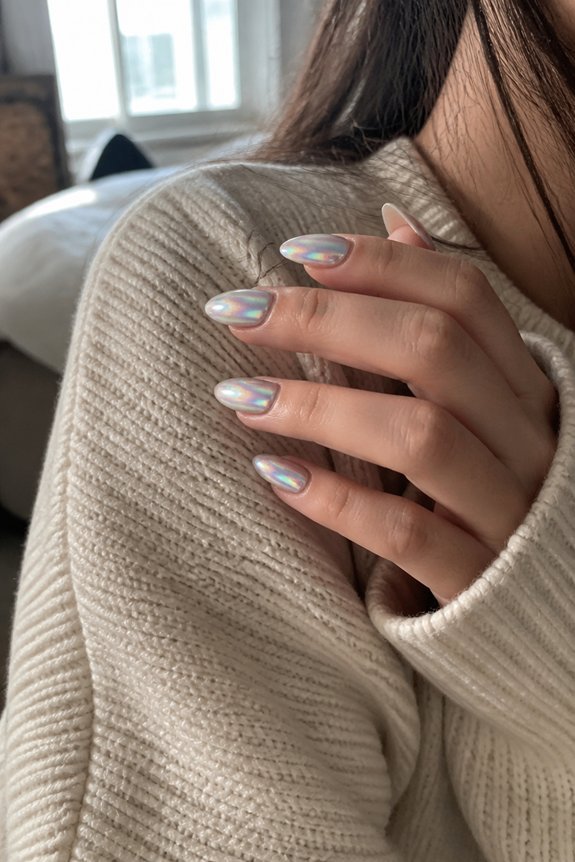 futuristic holographic nail shine