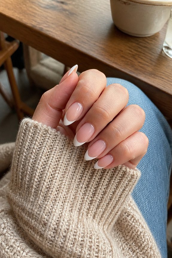 glossy modern french tips
