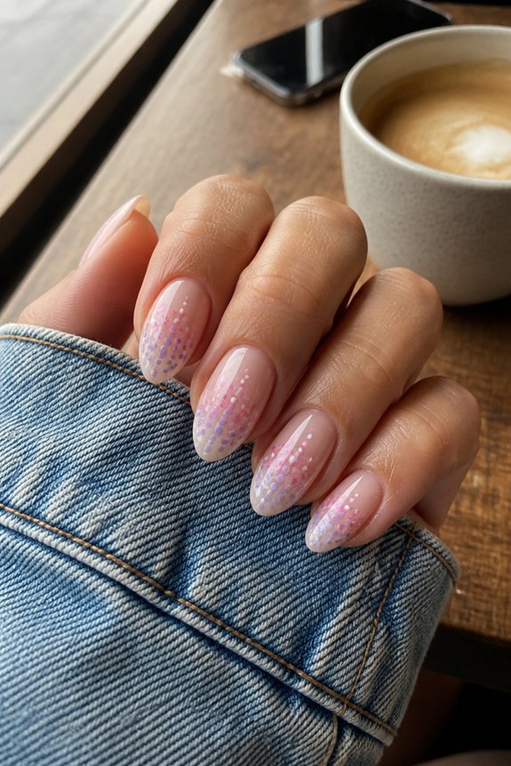 gradient dot nail art